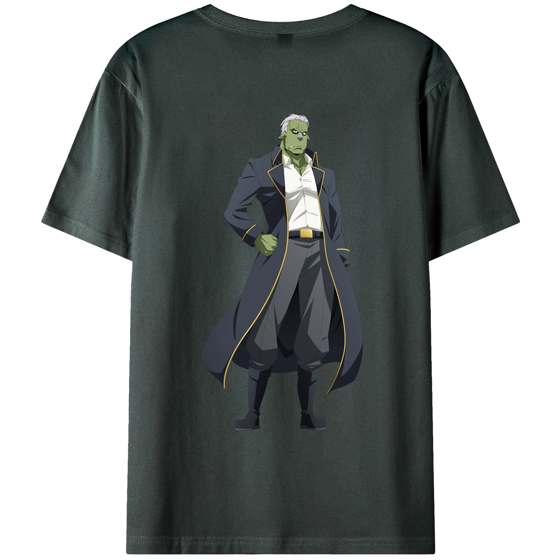 （画像用） 転スラ Regarding Reincarnated to Slime 綿100％ メンズ半袖Tシャツ（バックプリント） 通気性